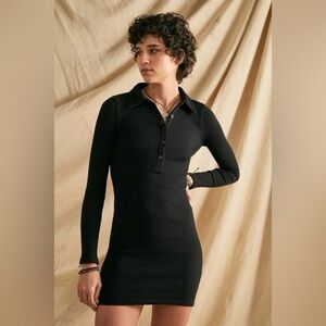 BDG Dress black stretch Ribbed everyday comfortable Mini y2k urban